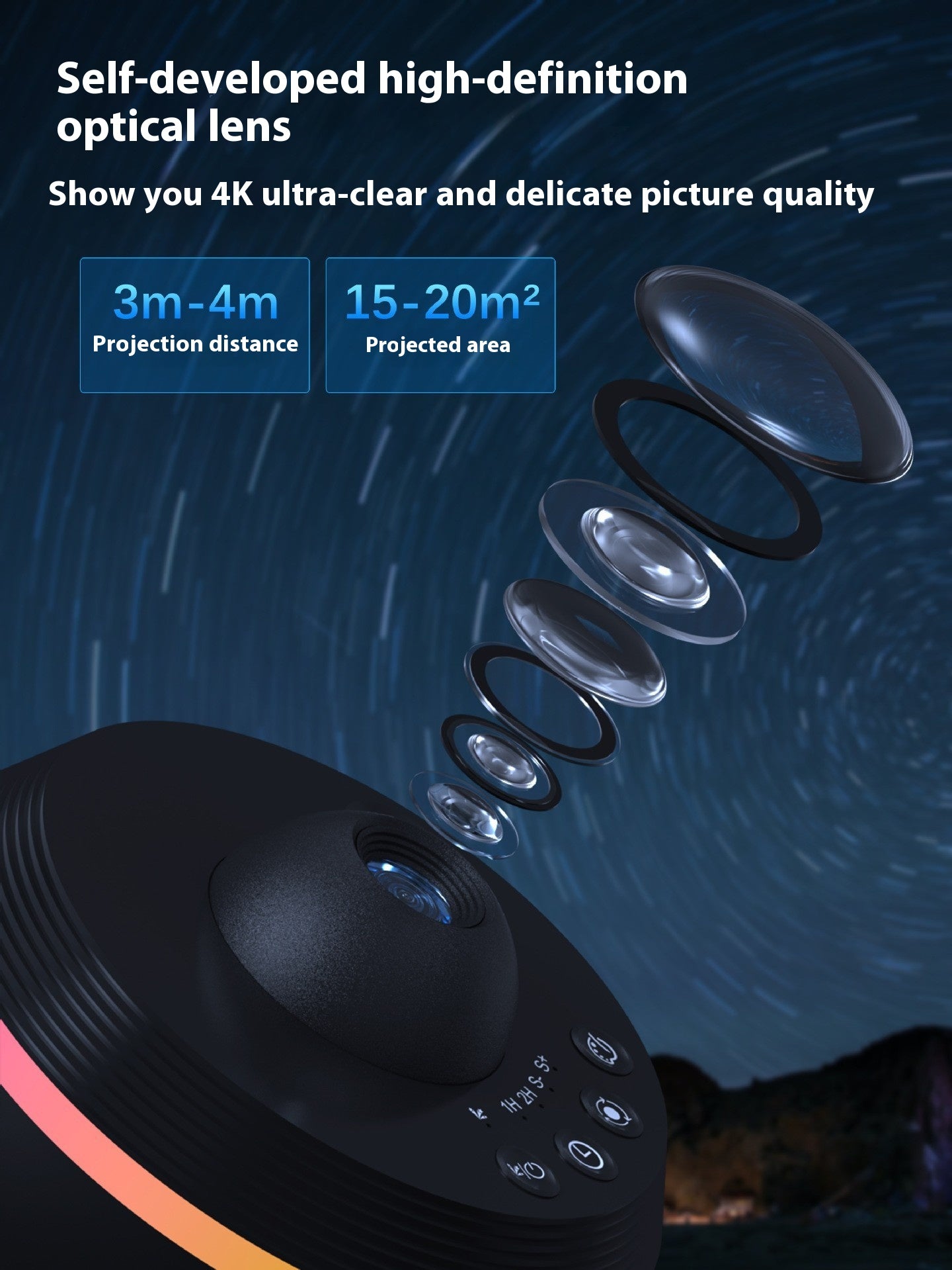 COLOURTHE Dynamic Meteor Ultra Clear Galaxy Projector - 13 Film
