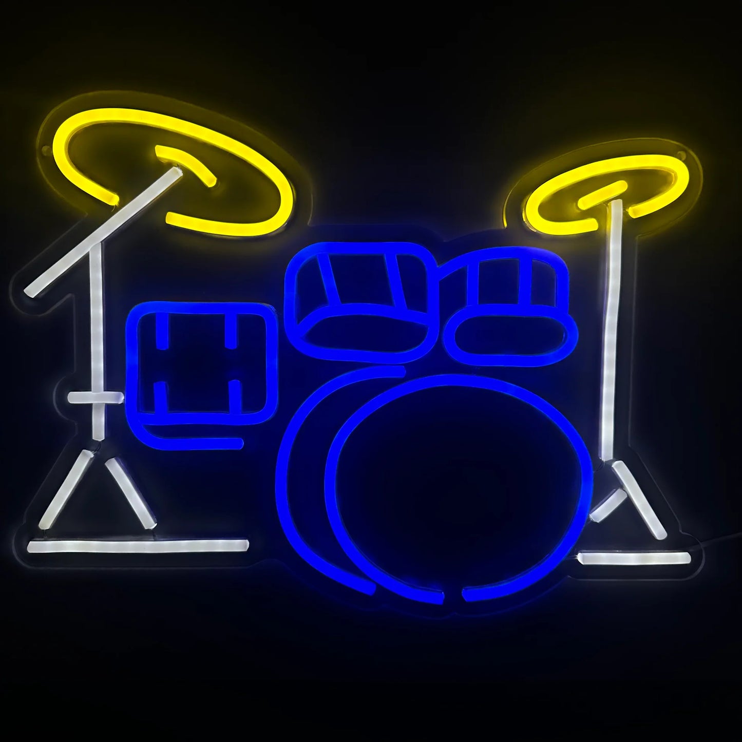 Drum Kit Neon Sign for Live Music, Music Studio, Party Decoration