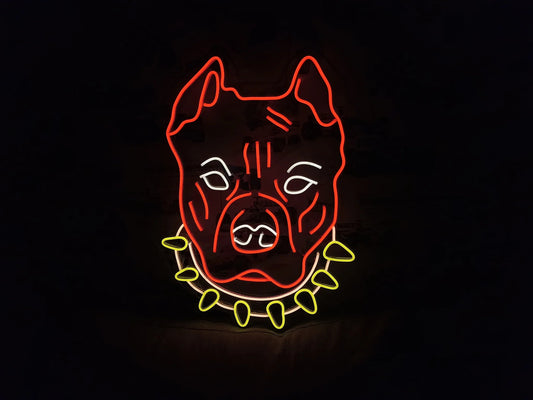 Pitbull Terrier Face Neon sign