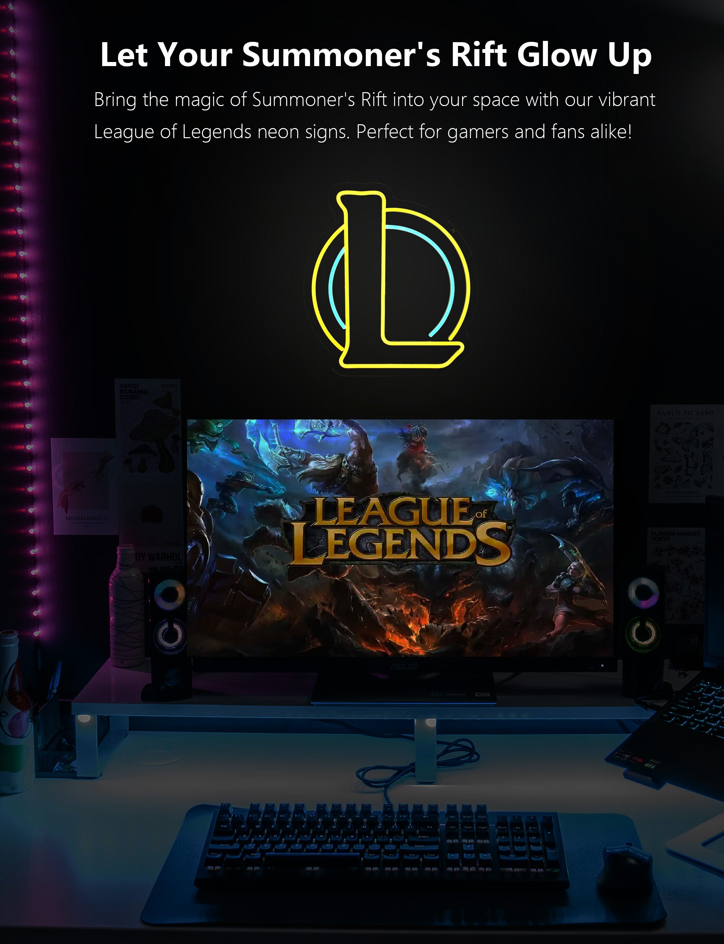 League of Legends Neon Sign For Gaming Room Wall Decor