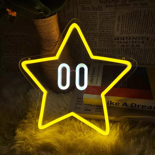 Star Neon Sign For Game Room Art Decor