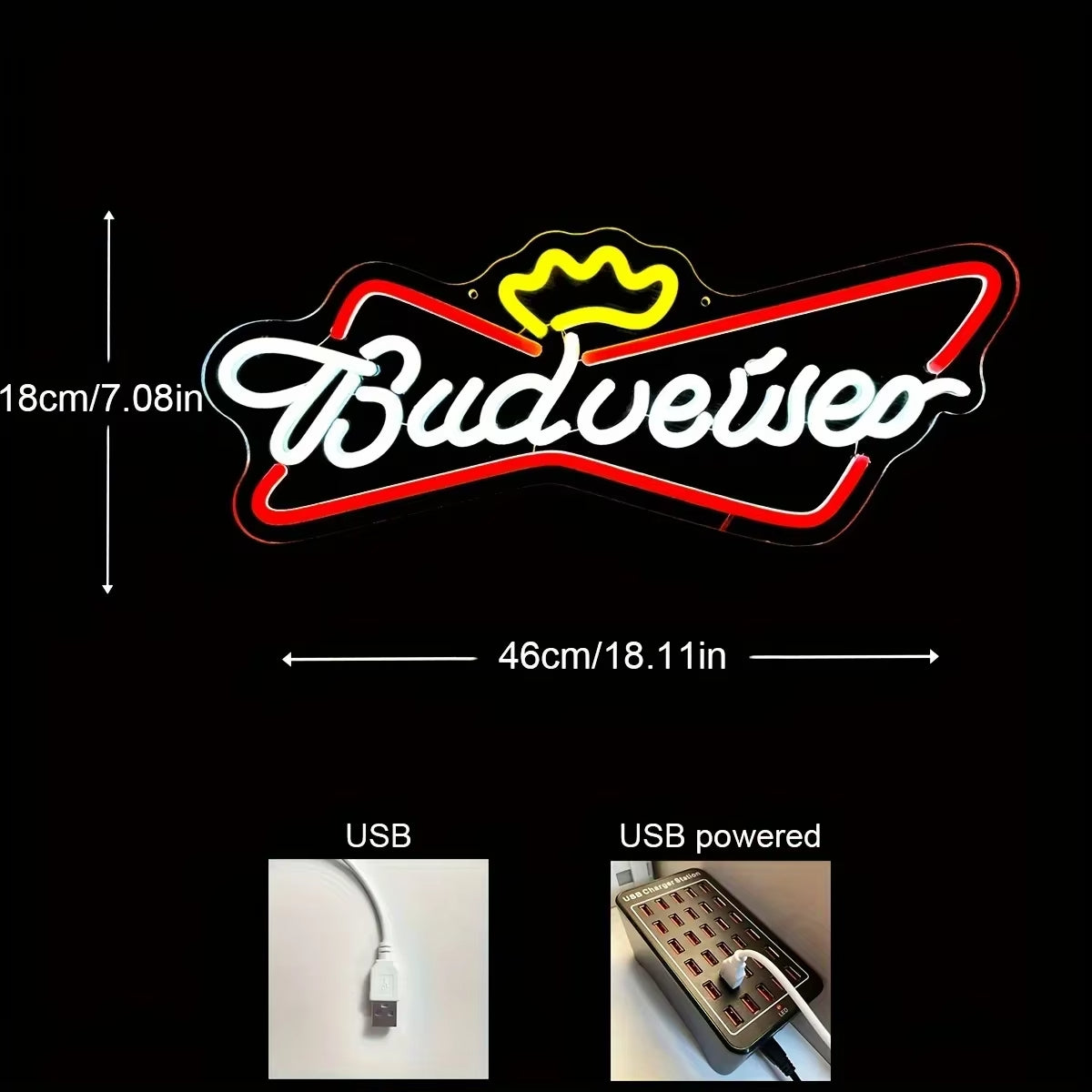 Budweiser Beer Neon Sign For Bar Decor