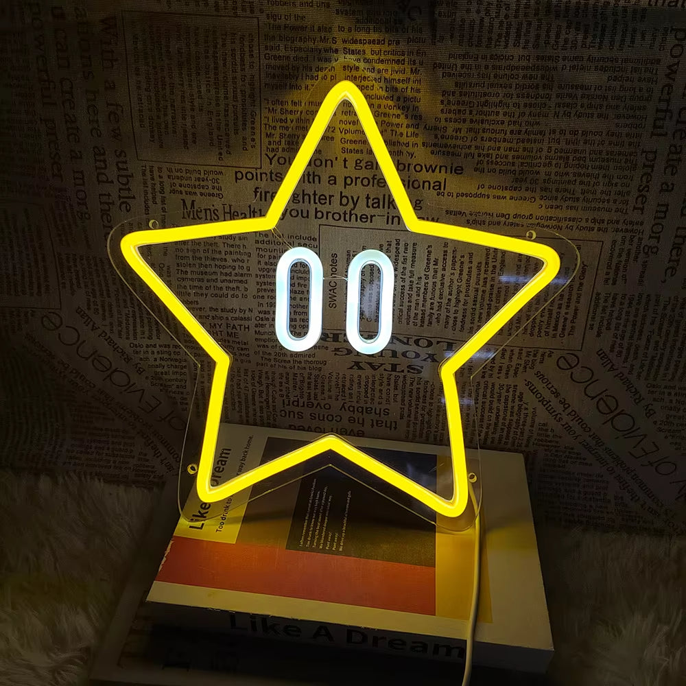 Star Neon Sign For Game Room Art Decor