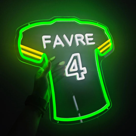 Favre #4 Football Glow Jersey Neon Sign Light