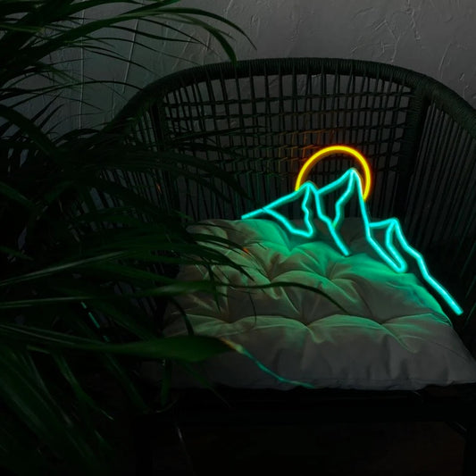 Mountain View Neon Sign for Nature Inspired Wall Art
