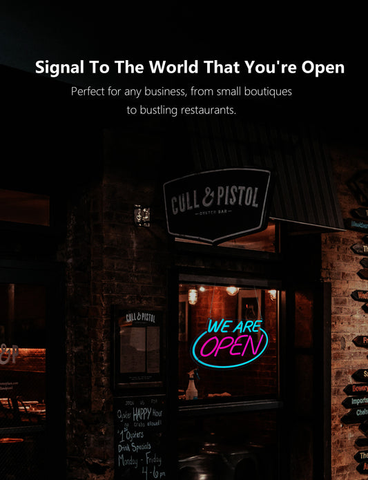 Bright LED Neon Open Sign for Business Window