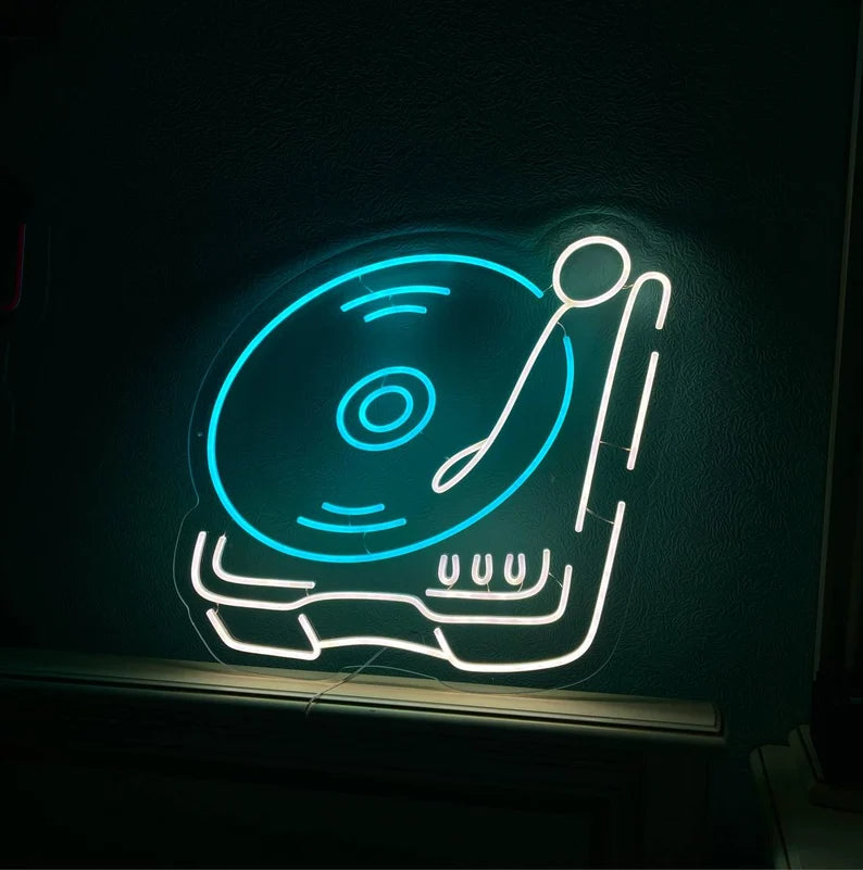 Record Player Led Neon Sign For Wall Art