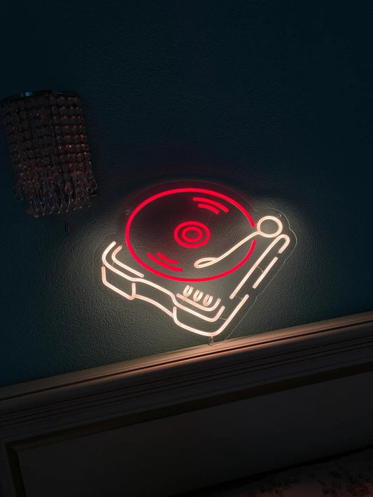 Record Player Neon Sign For Wall Art