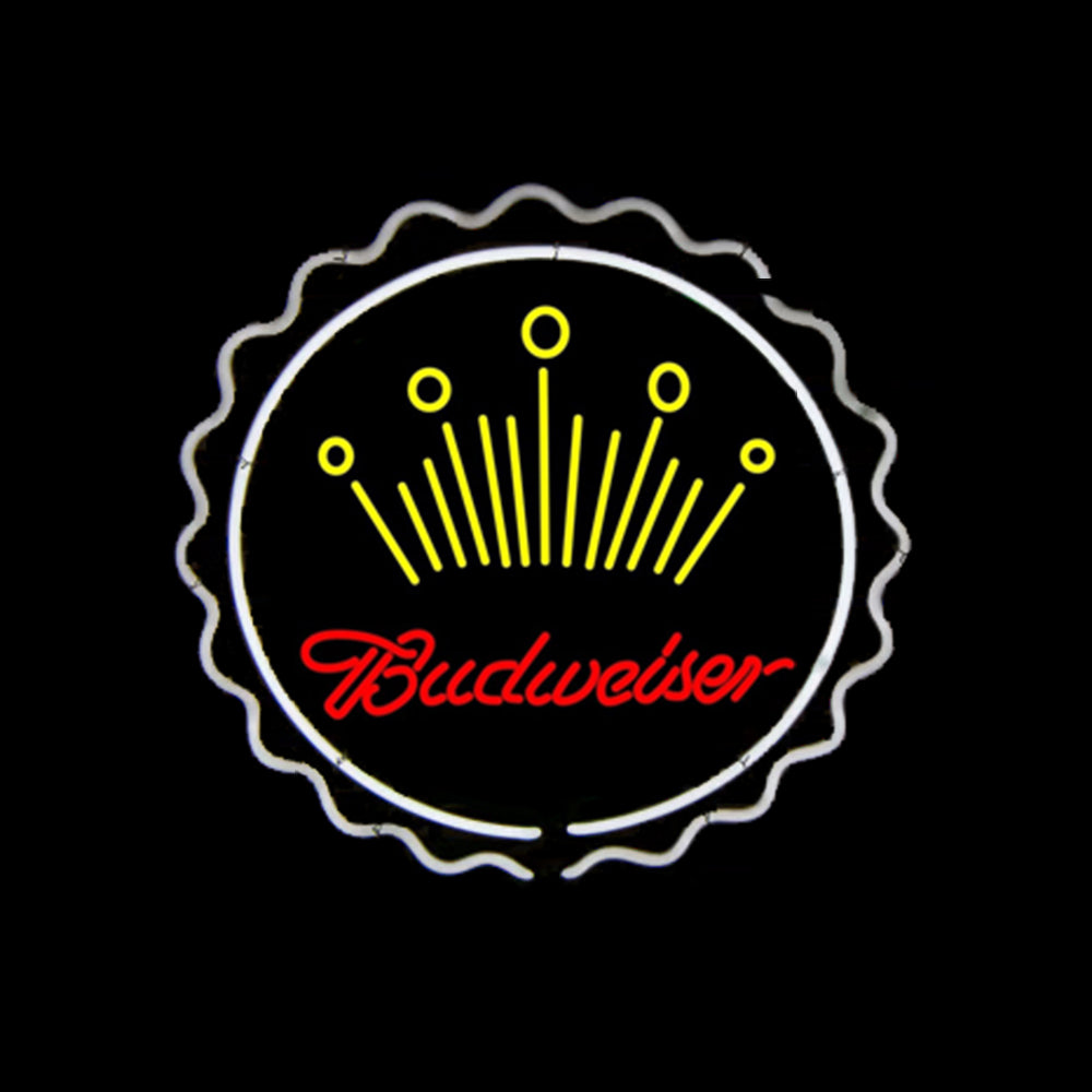 Budweiser Crown Bottle Cap Beer Neon Sign For Bar Decor