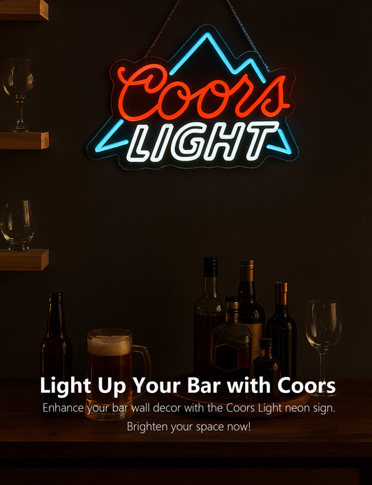 Coors Light Mountain Logo Neon Sign