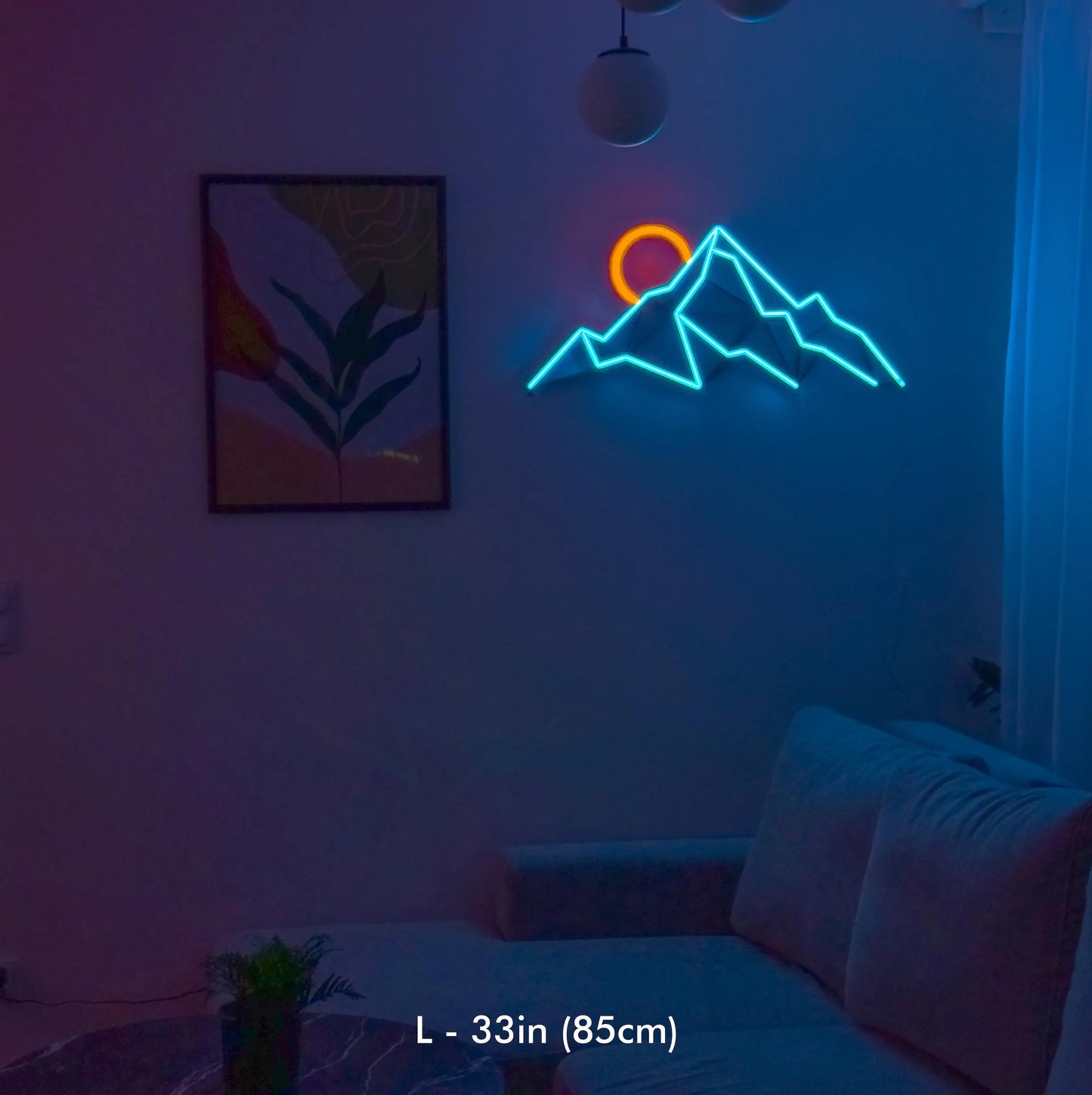 Mountain View Led Neon Sign for Nature Inspired Wall Art