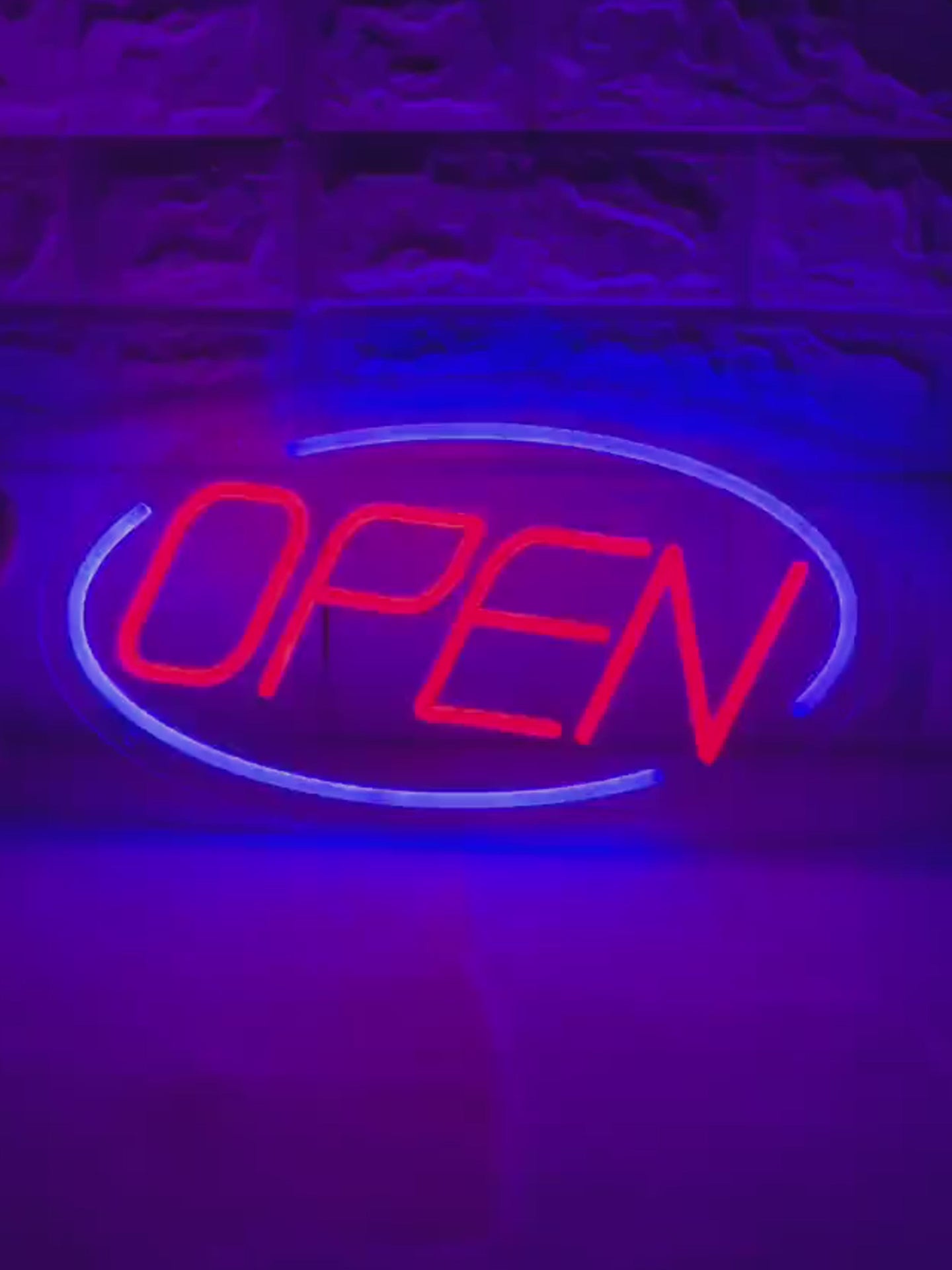 Open Neon Sign for Business Wall Decor