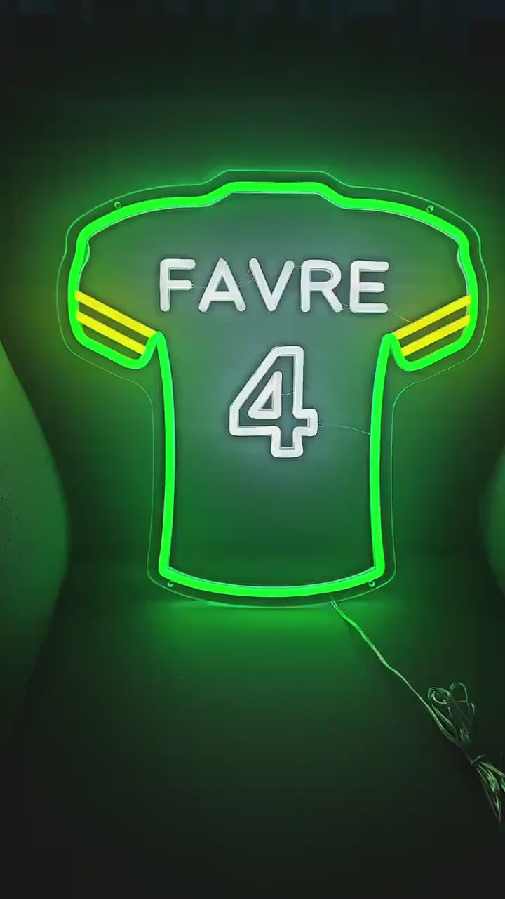 Favre #4 Football Glow Jersey Neon Sign Light