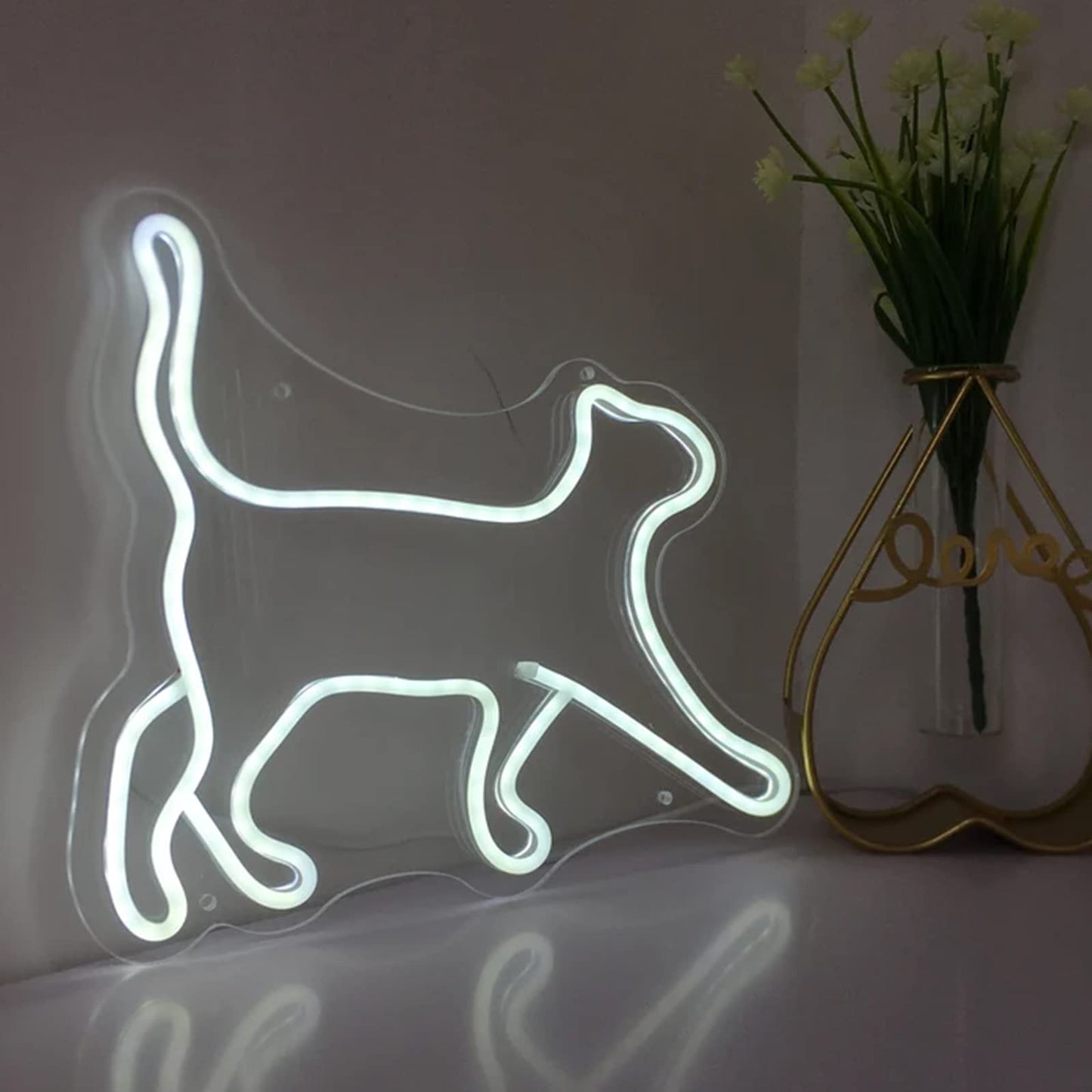 A Walking Cat Neon Sign For Wall Decor