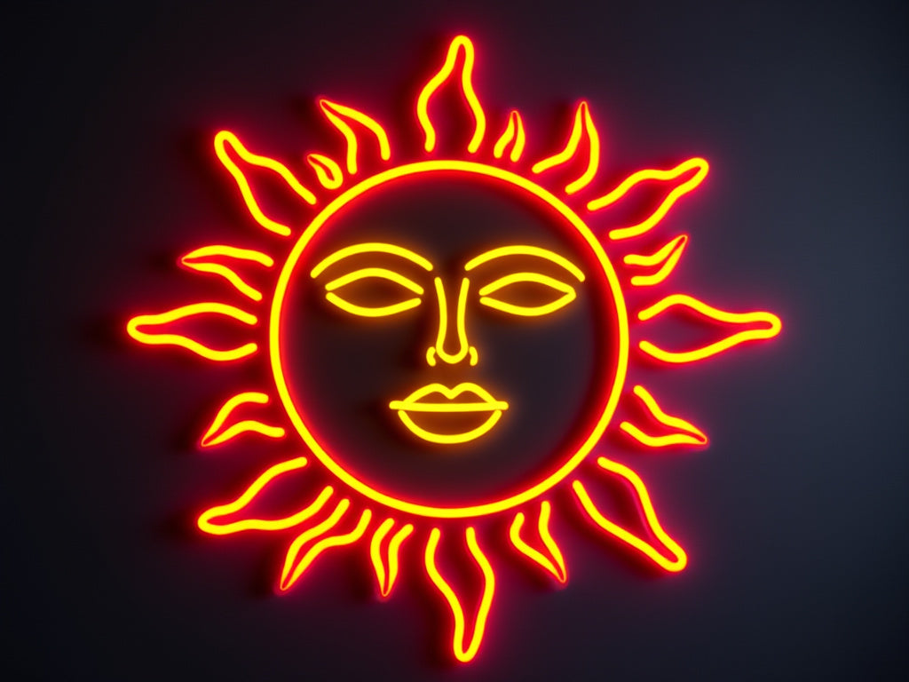 Illuminate Your Space with a Sun Face Neon Sign