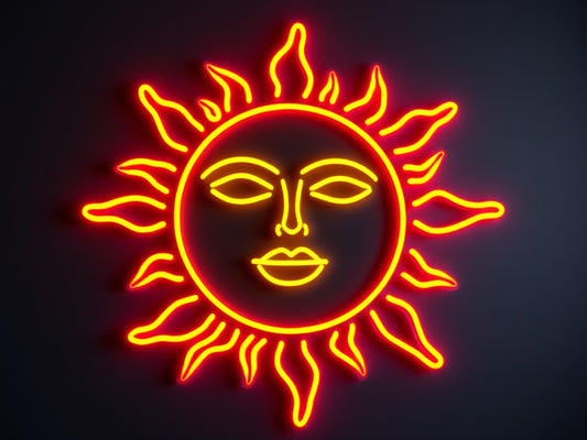 Illuminate Your Space with a Sun Face Neon Sign
