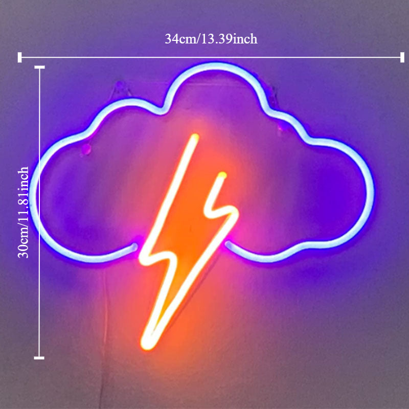 Cloud Lightning LED Neon Sign - Wall Light for Home/Bar Decor & Occasions