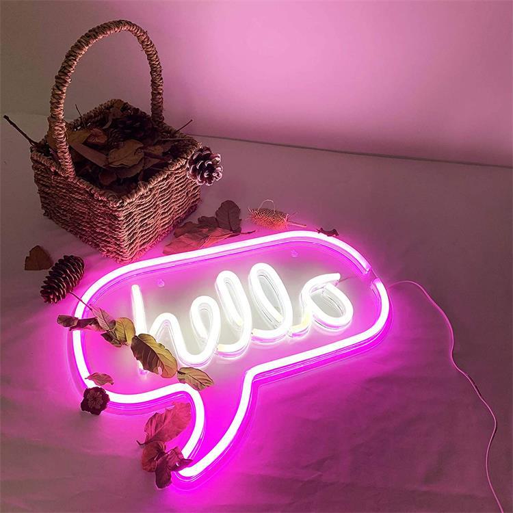 Big Hello LED Neon Sign - Night Light for Wall Decor Across Living Rooms, Offices, Bars & Festive Events