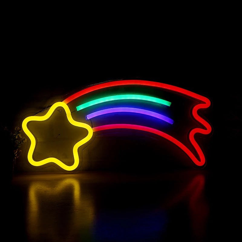 Festival Meteor Neon Wall Sign - Versatile LED Light Art for All Occasions