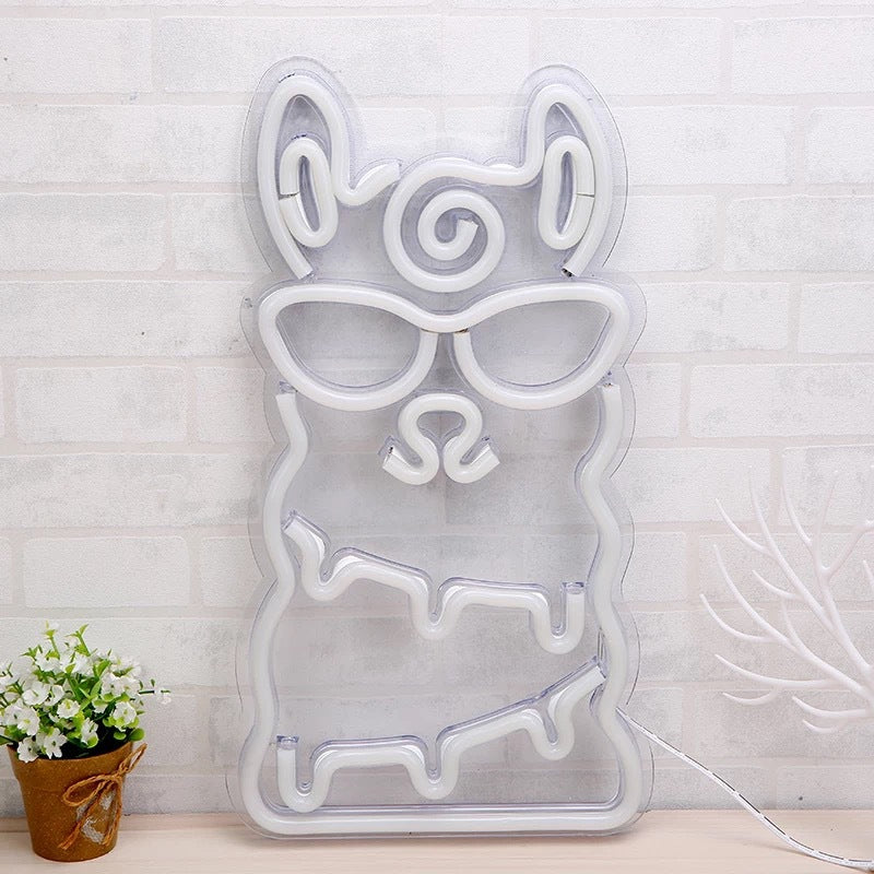 Alpaca  neon  sign atmosphere decoration