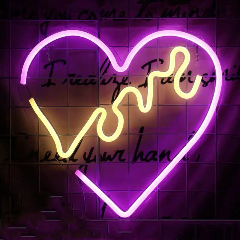 Love Heart Neon Sign - LED Light for Home/Party Decor & Gift Ideas