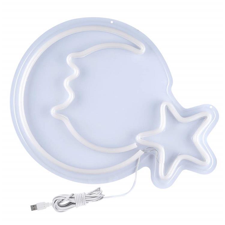 Blue Moon Star LED Neon Sign - Luminous Acrylic Decorative Light