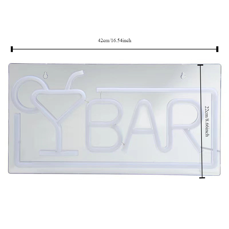 LED Neon Bar Sign - Battery/USB Light with Remote Control for Multi-Occasion Decor