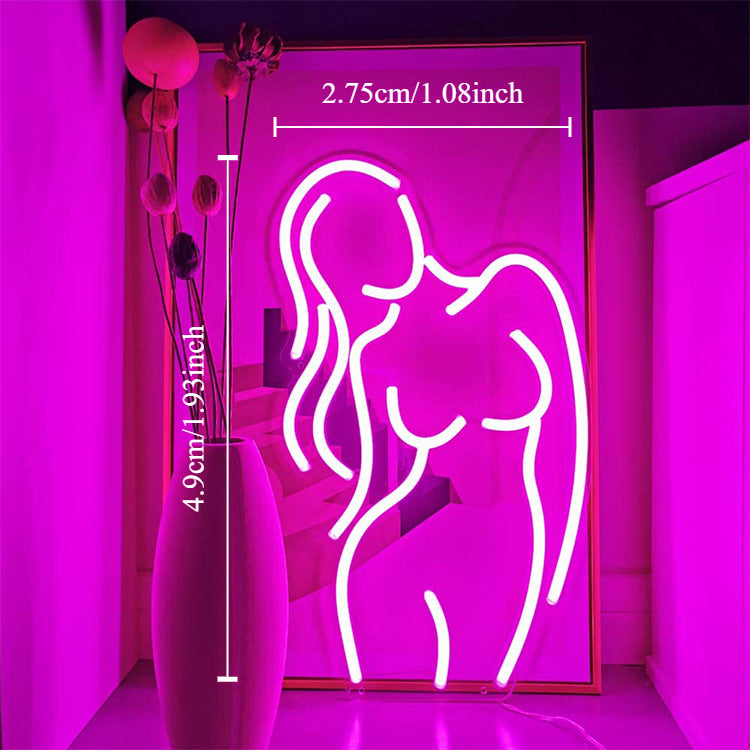 Sexy Lady LED Neon Light - USB Wall Decor for Home/Pub