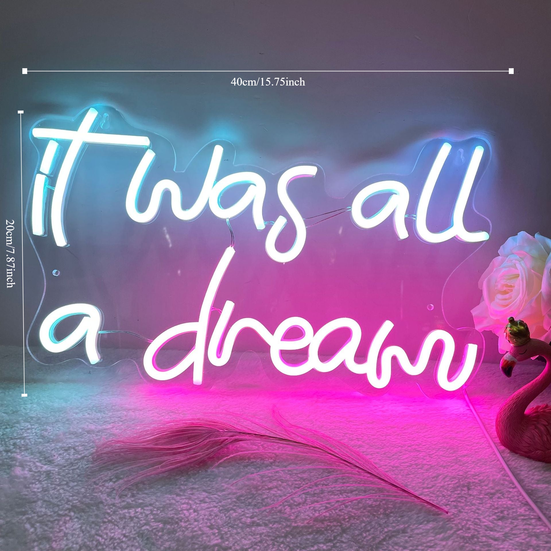 It Was All a Dream LED Neon Sign - Bright Wall Art Decor for Bars, Parties & Hotels