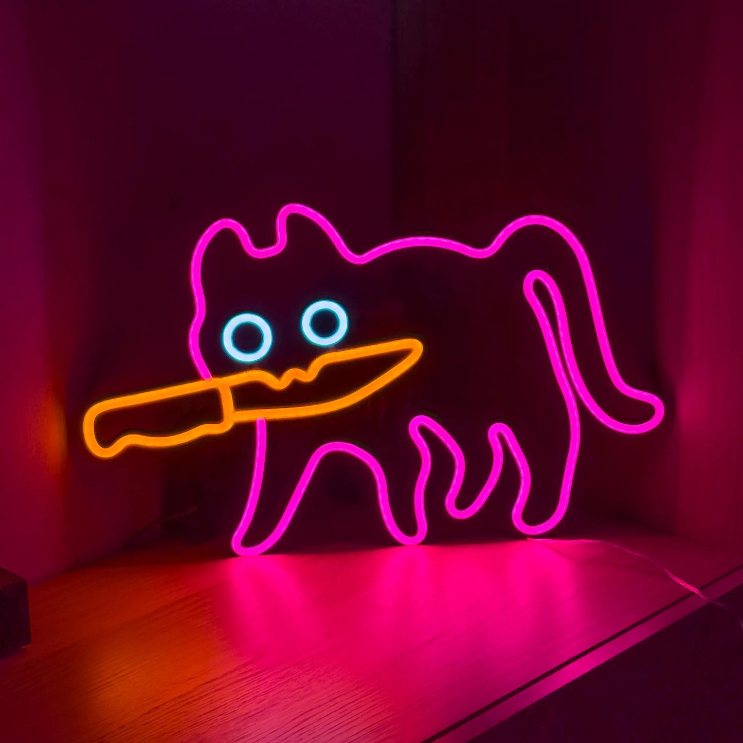 Sneaky Cat Neon Sign for Home Decor Wall Hanging