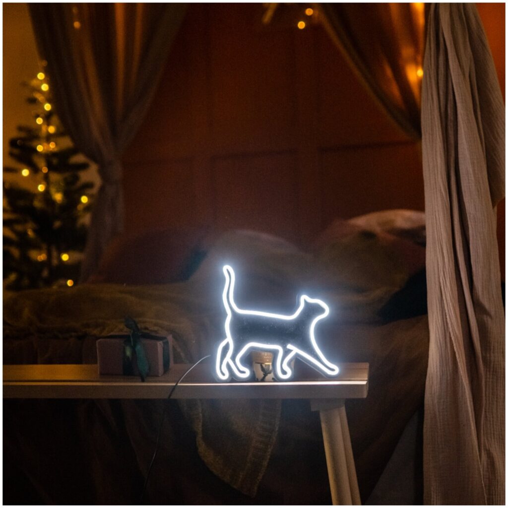 A Walking Cat Neon Sign For Wall Decor