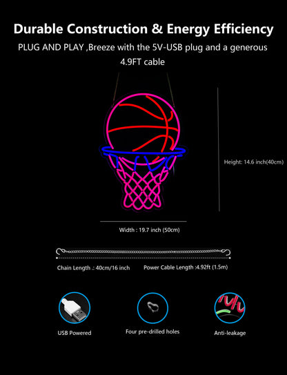 Basketball Neon Sign Light