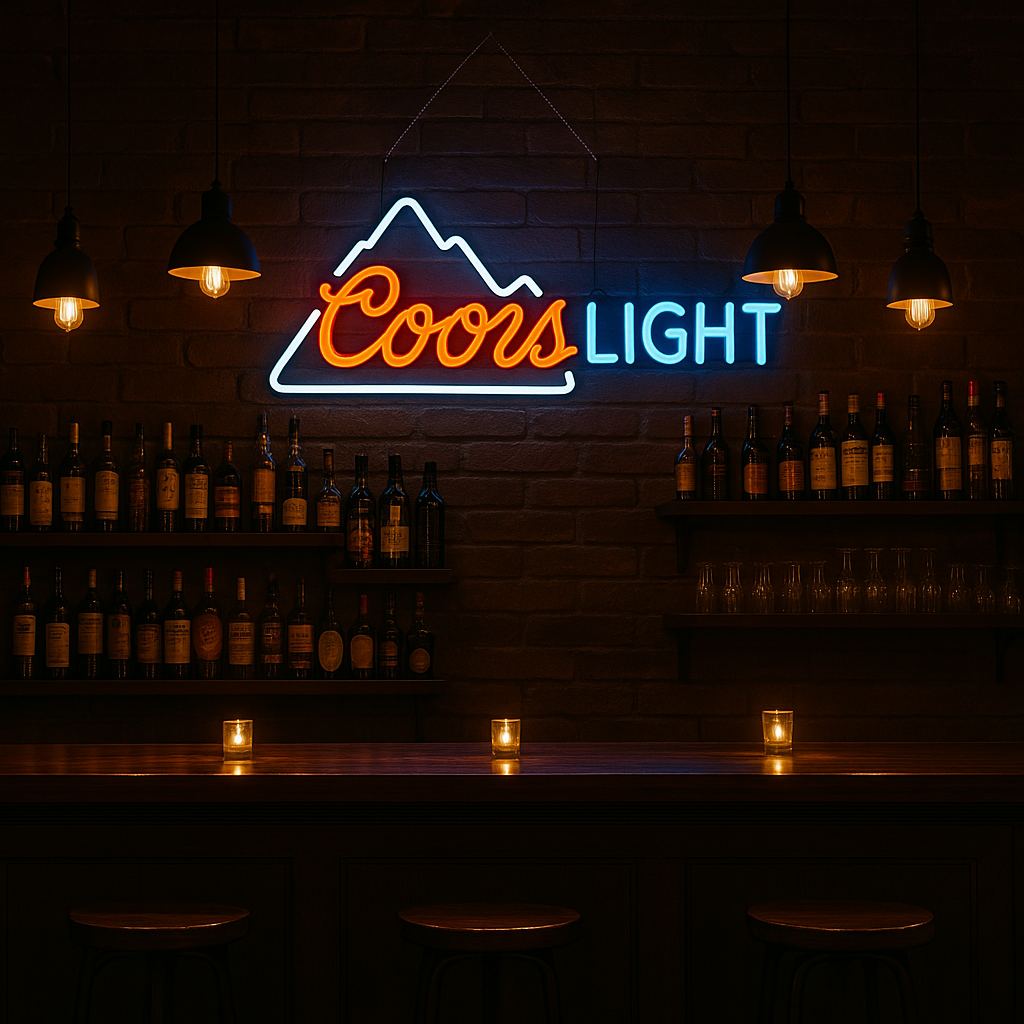 Coors Light Mountain Logo Neon Sign