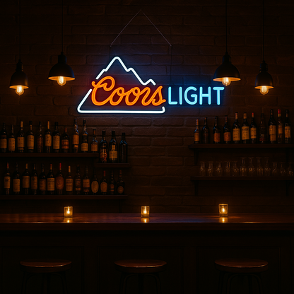 Coors Light Mountain Logo Neon Sign