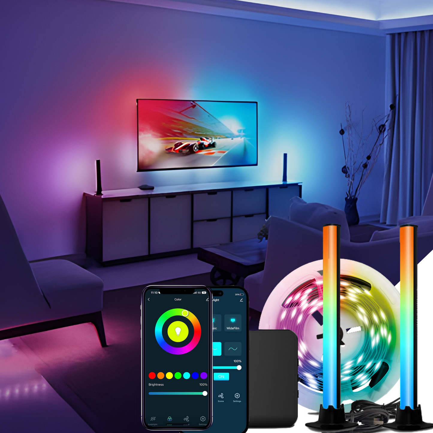 Colourthe RGBIC Music Rhythm Table Backlight