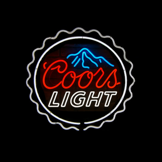 Coors Light Beer Bootle Cap Neon Sign For Bar Decor