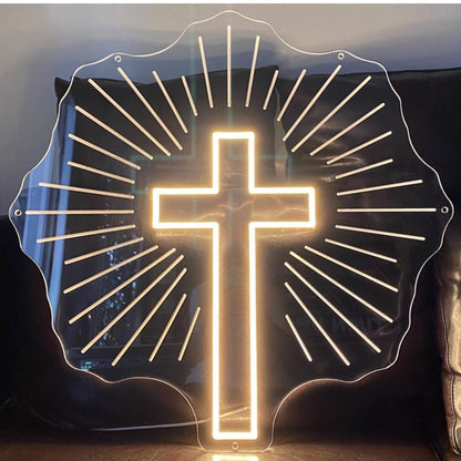 Cross Jesus LED  Neon Sign For Wall Hanging