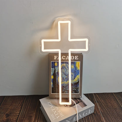 Cross Jesus LED  Neon Sign For Wall Hanging