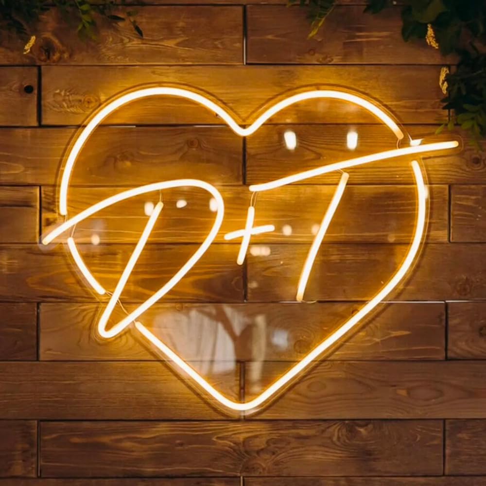 Custom Initials Heart Neon Sign