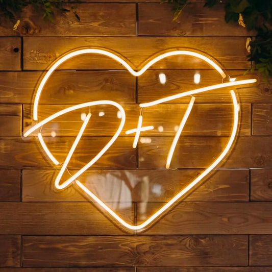 Custom Initials Heart Neon Sign