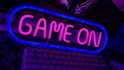 GAME ON  Neon Sign For Game Room Art Decor