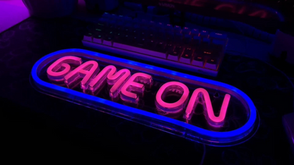 GAME ON  Neon Sign For Game Room Art Decor