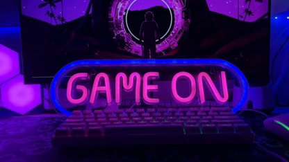 GAME ON  Neon Sign For Game Room Art Decor