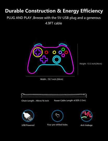 Gamer Controller Neon Sign Light