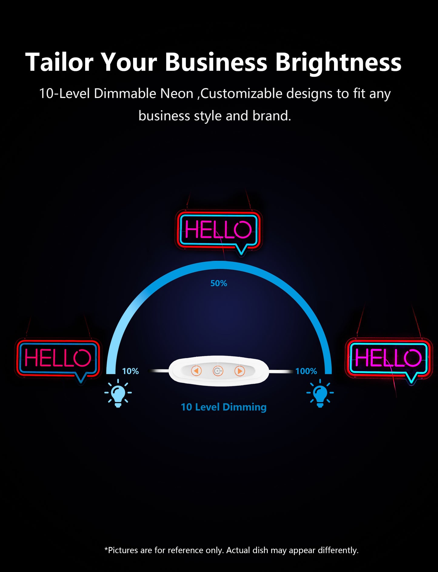 Bright LED Hello Neon Sign for Business Window