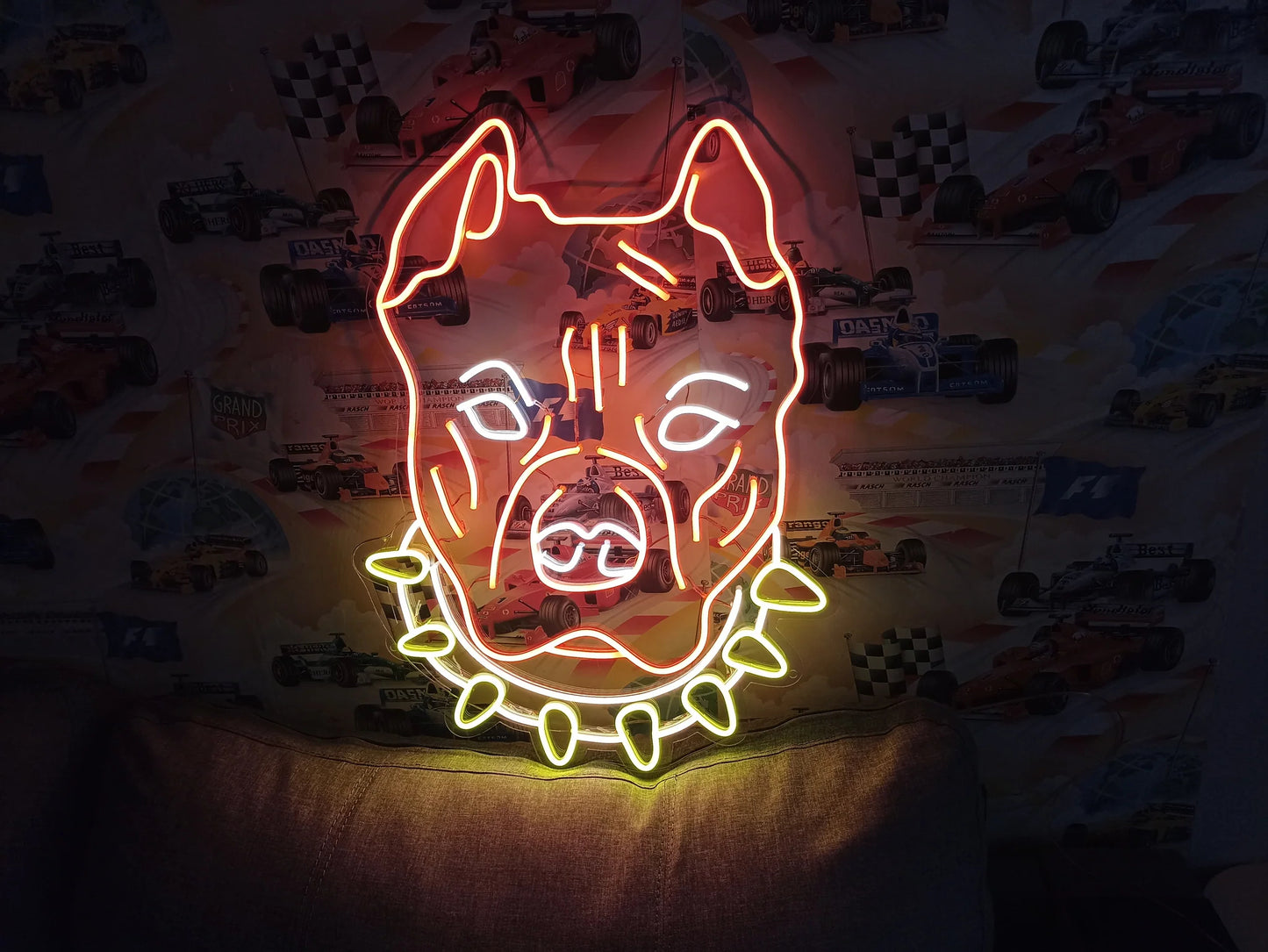 Pitbull Terrier Face Neon sign