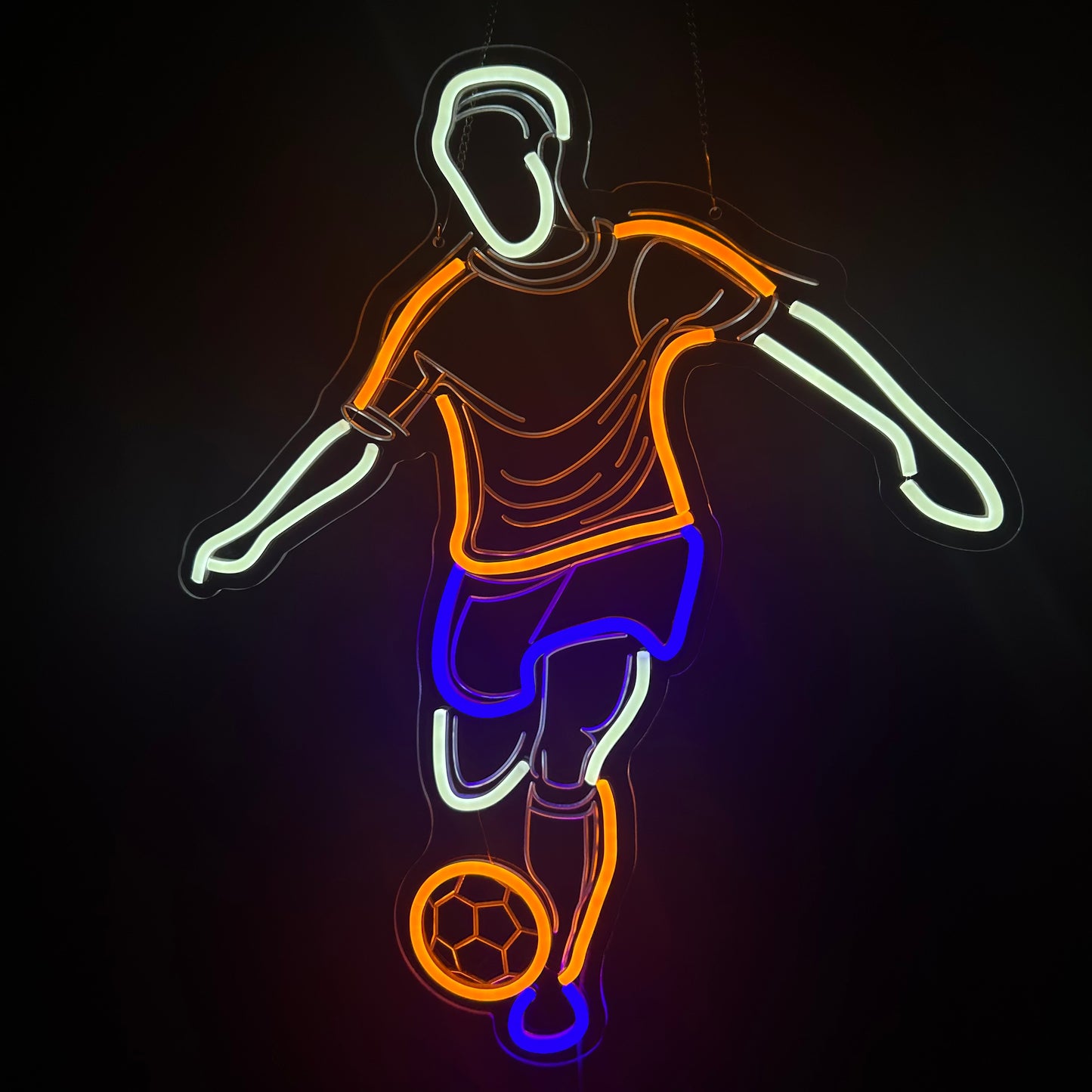 Soccer Shot Man Neon Sign Light For Wall Decor