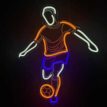 Soccer Shot Man Neon Sign Light For Wall Decor