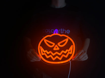 Halloween Pumpkin Neon Sign For Wall Decor