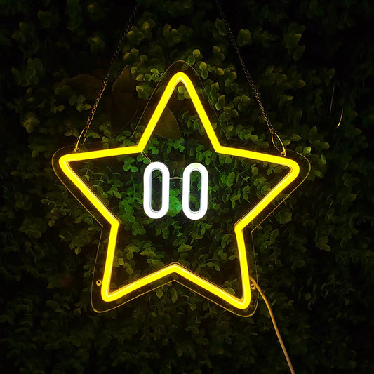 Star Neon Sign For Game Room Art Decor